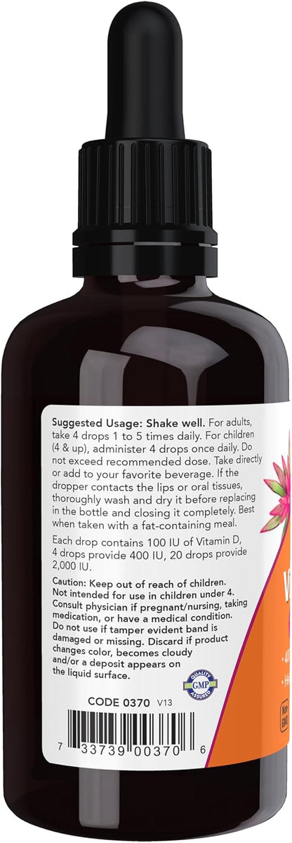 NOW Foods Liquid Vitamin D-3 – 2 fl oz (59 ml)