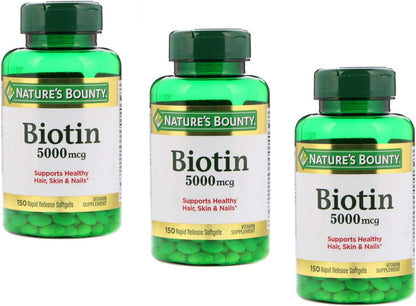 Nature's Bounty Biotin 5000 mcg, 150 Softgels