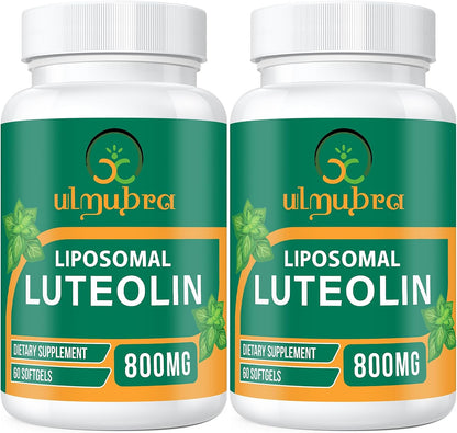 Ulmubra Liposomal Luteolin 800mg – Enhanced Absorption Antioxidant Supplement, 60 Softgels (30-Day Supply)