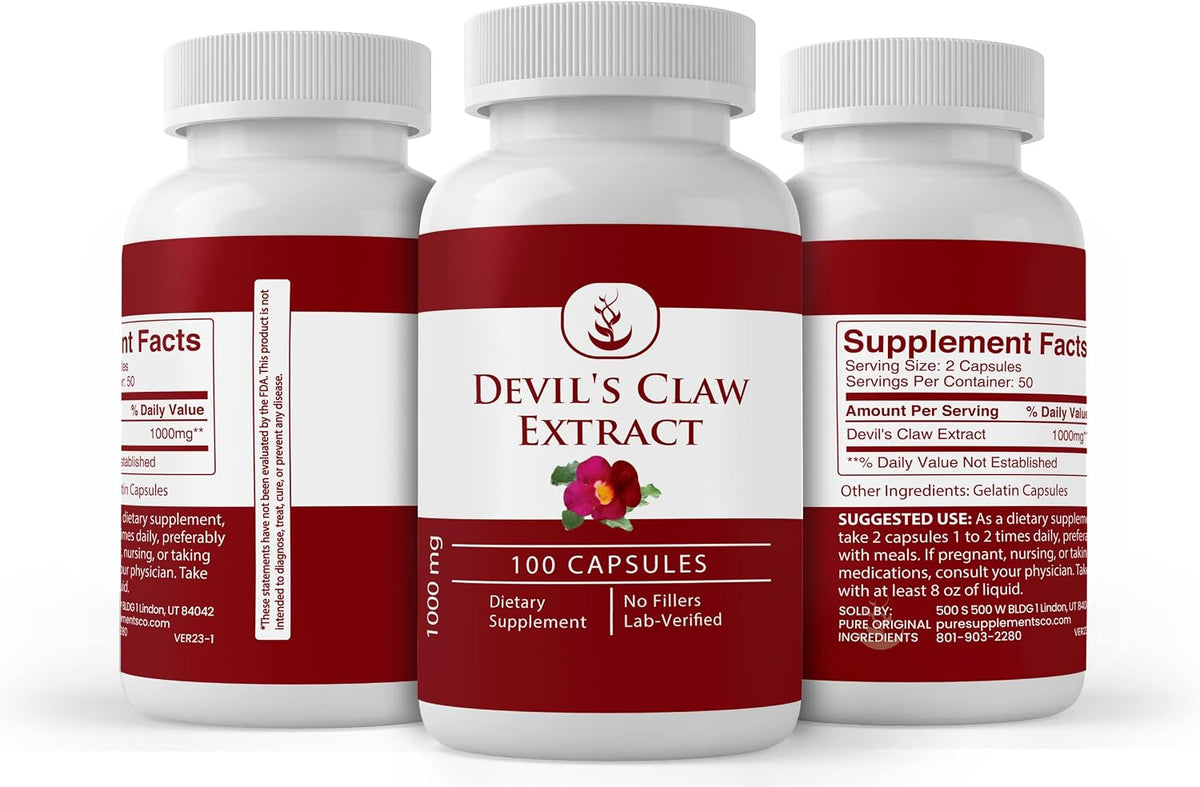 PURE ORIGINAL INGREDIENTS Devil's Claw Extract, 100 Capsules - görsel 4
