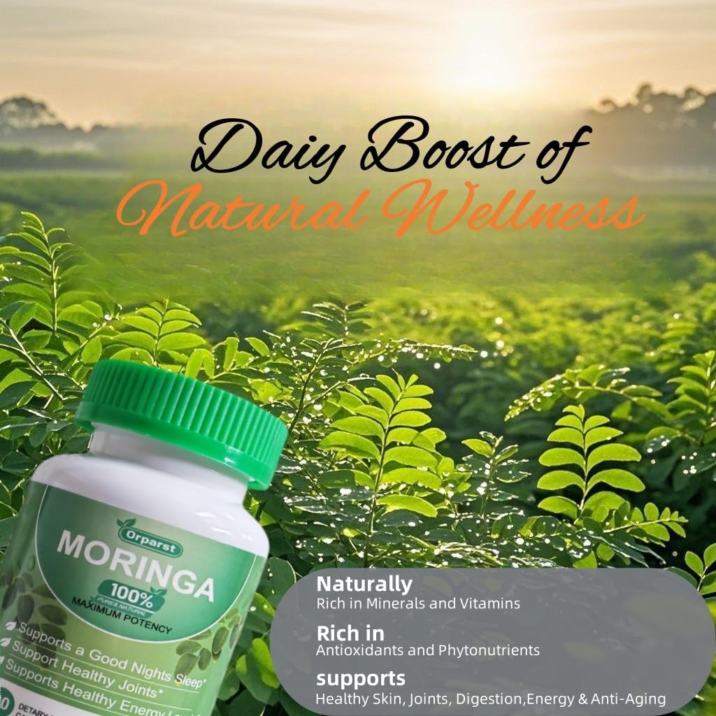 Orparst Moringa Capsules - 90 Capsules, 800mg, Non-GMO, Gluten-free, Nutrient-Rich Superfood for Daily Vitality - görsel 3