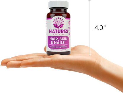 Hair, Skin & Nails Essential Nourishing Food Supplement - 4000mcg Biotin, 60 Capsules
