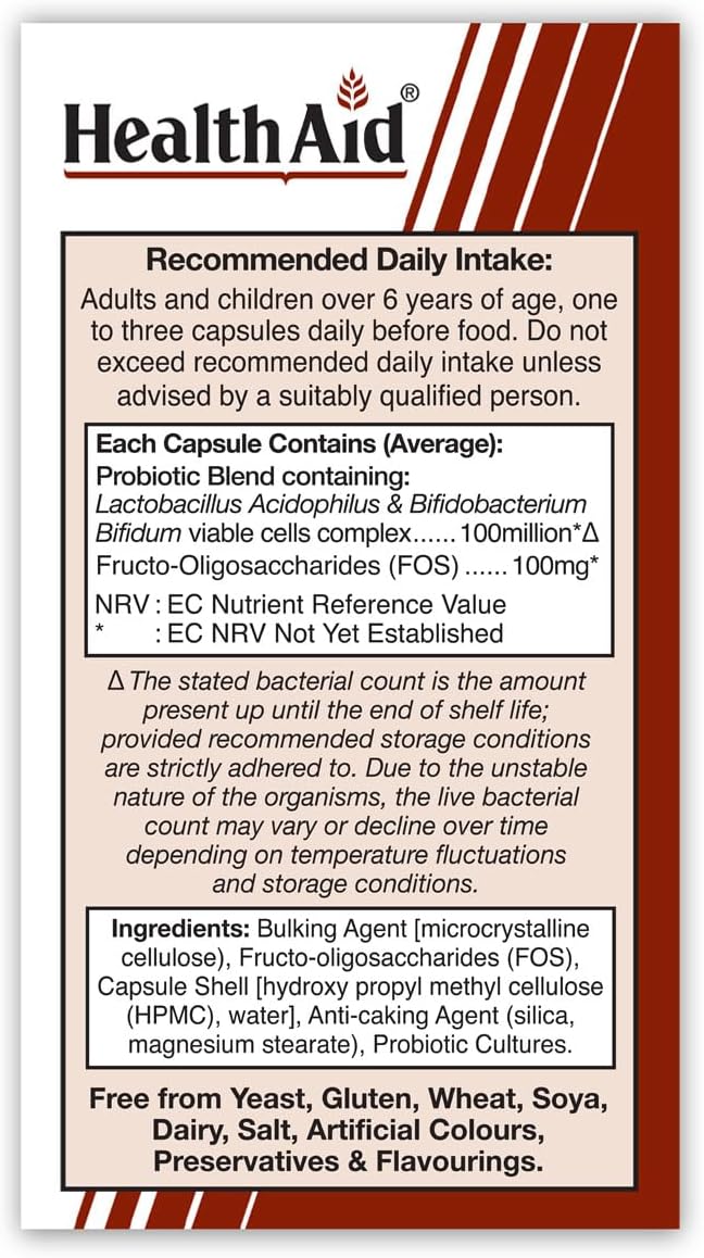 Health Aid Acidophilus (100 million) 60 Vegicaps - görsel 3