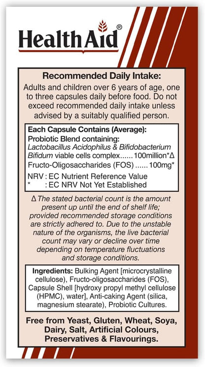 Health Aid Acidophilus (100 million) 60 Vegicaps