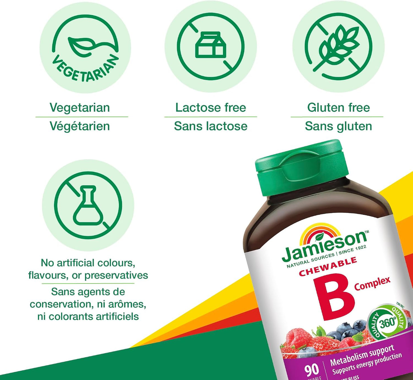 Jamieson Delicious Chewable Formula B Complex Berry Bliss 90 Tablets - görsel 4