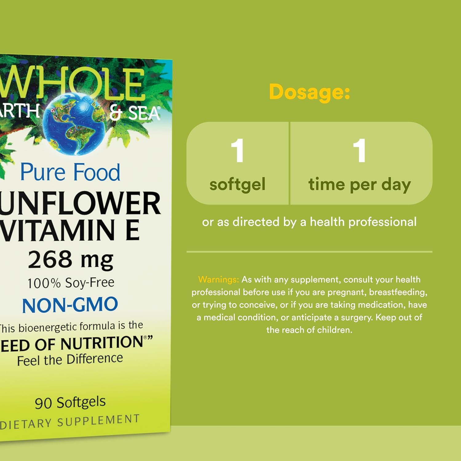 Whole Earth & Sea Sunflower Vitamin E, Whole Food Supplement - görsel 3