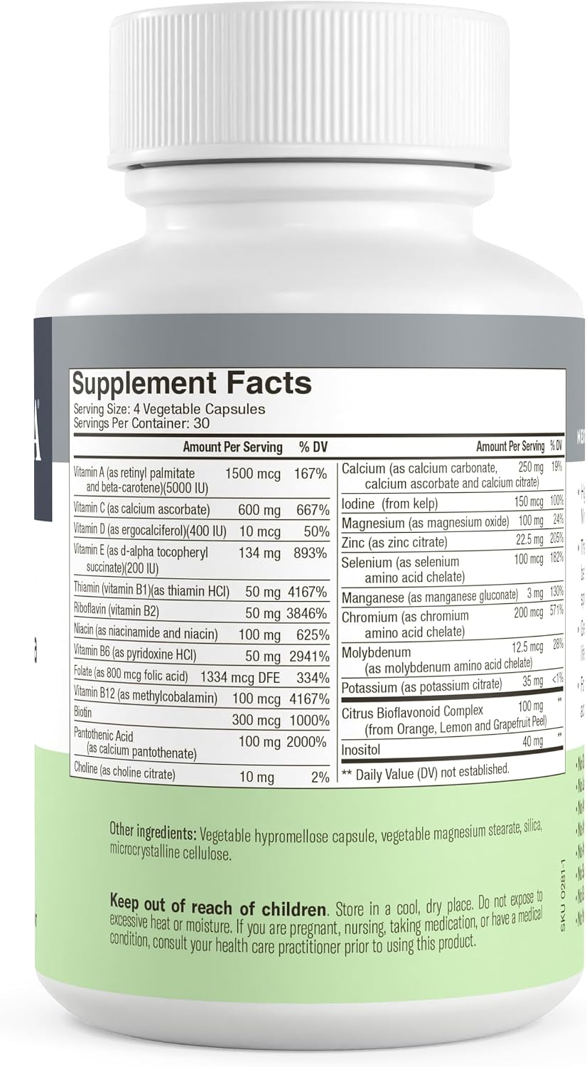 Freeda Maximum Strength Multivitamin – High Potency Daily Supplement for Active Adults – Iron Free – 120 Capsules - görsel 7
