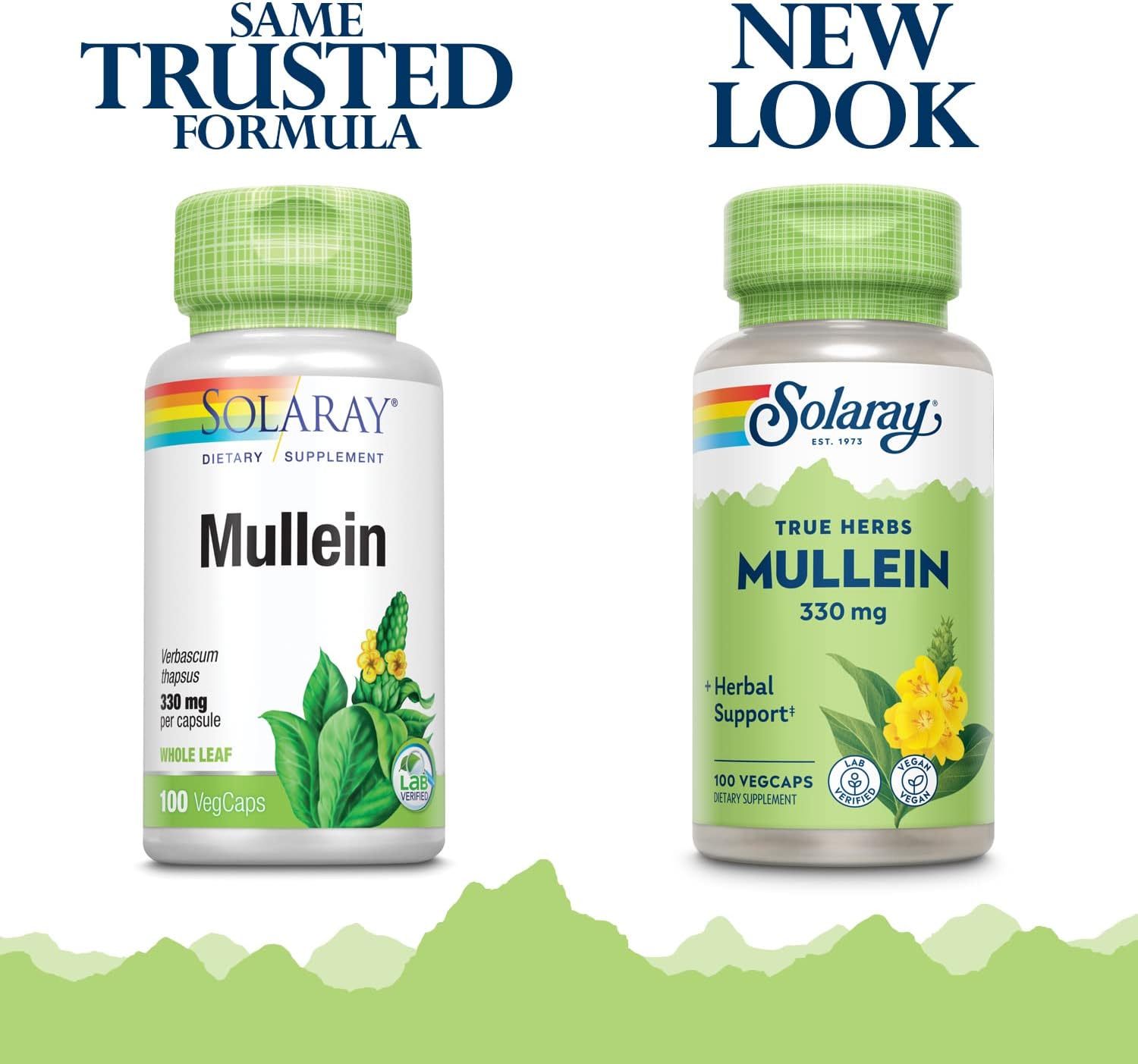 SOLARAY Mullein Leaf 330mg Vegan Capsules - Traditional Support for Respiratory and Bronchial Health (Pack of 2, 100 Capsules) - görsel 3