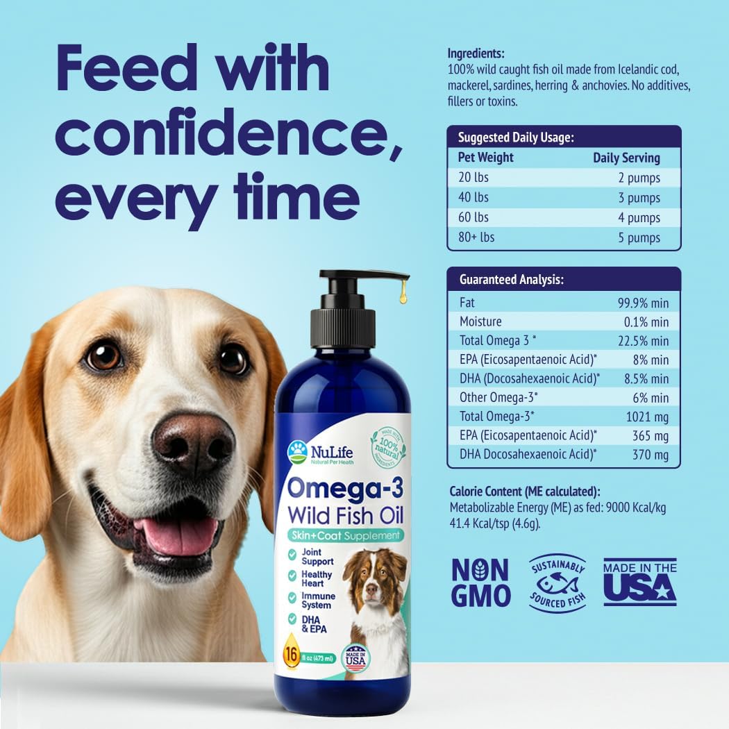 Liquid Fish Oil for Dogs with Omega 3, 6 & 9 – Wild Caught from Iceland – Skin & Coat Supplement – 473 ml - görsel 7