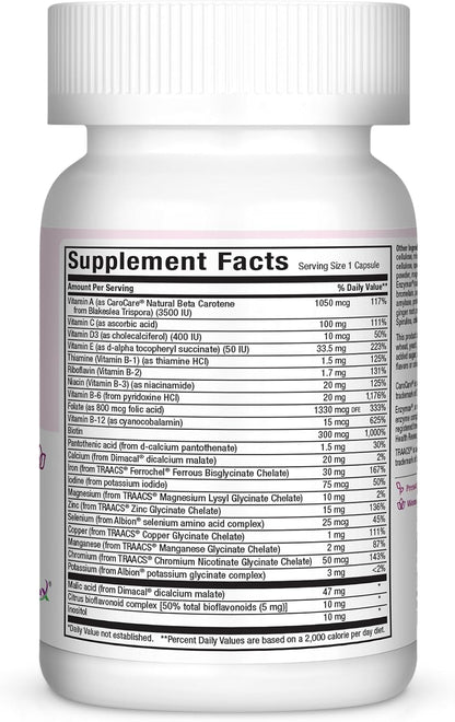Maxi Health Prenatal Vitamins – Complete Pregnancy Multivitamin with Folic Acid, Iron, Vitamin D3, B12, Zinc & Biotin – 120 Capsules