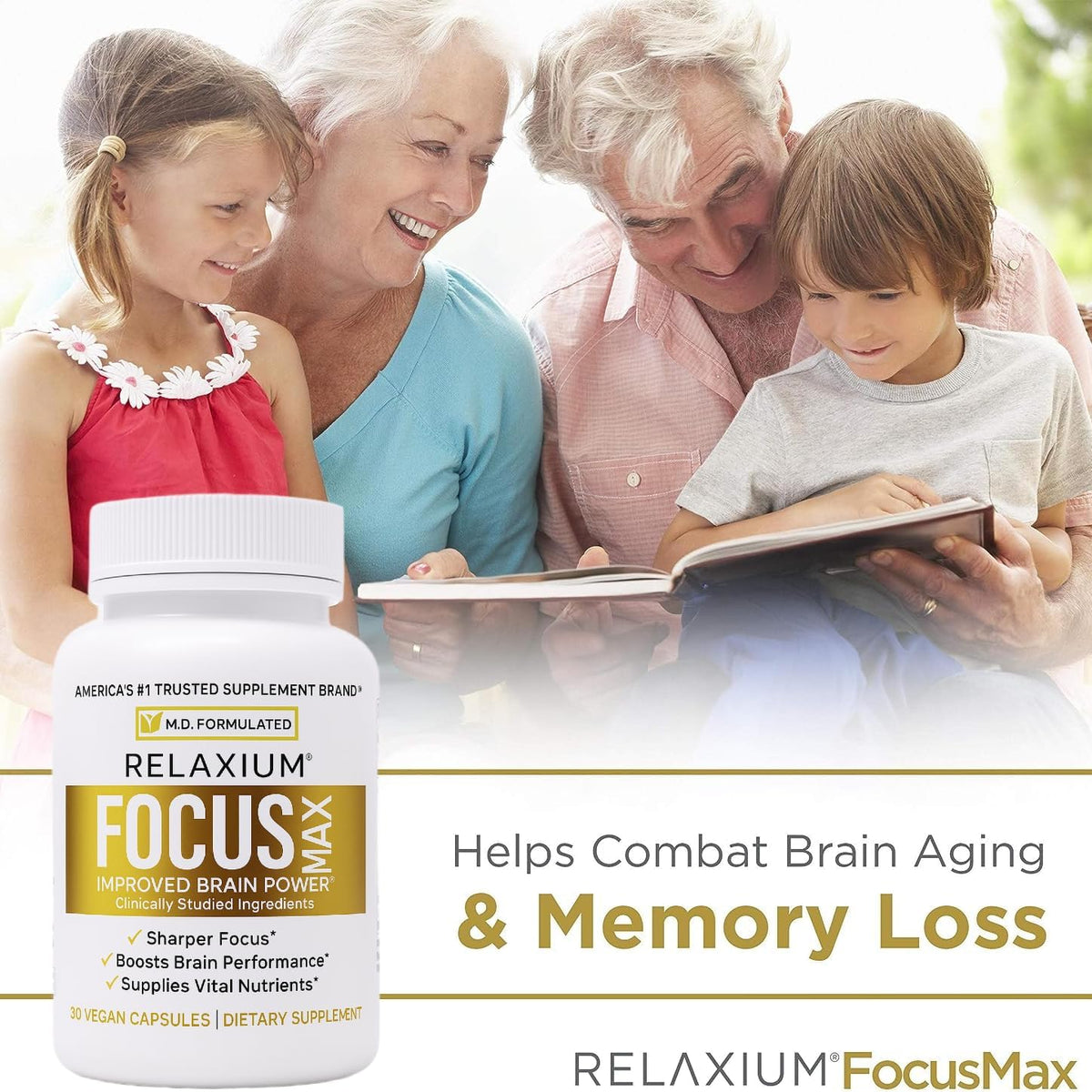 Relaxium FocusMax - Brain and Focus Supplement for Mental Clarity, Memory, and Concentration, 30 Vegan Capsules - görsel 4