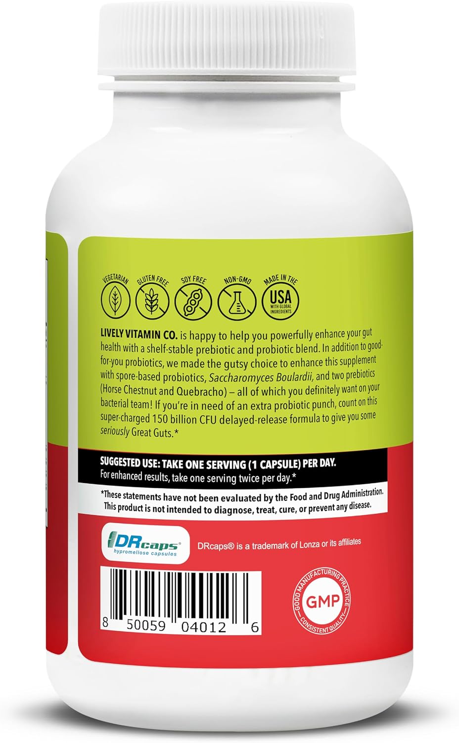 Lively Vitamin Co. Great Guts Probiotic - 25 Billion CFU - 90 Capsules - görsel 6