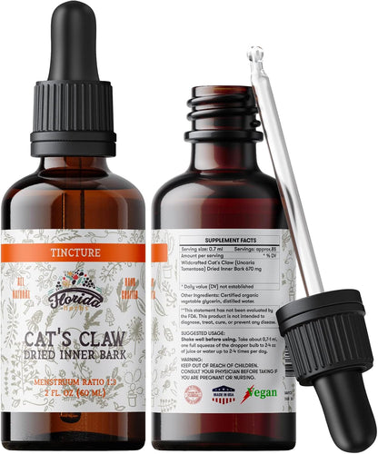 Cat's Claw Tincture, Alcohol-Free Organic Supplement, 60 ml