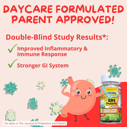 Clear Buddy Probiotics for Kids Ages 2–6 | USDA Organic Gummies with DE111 | Immune & Digestive Support | 30-Day Supply