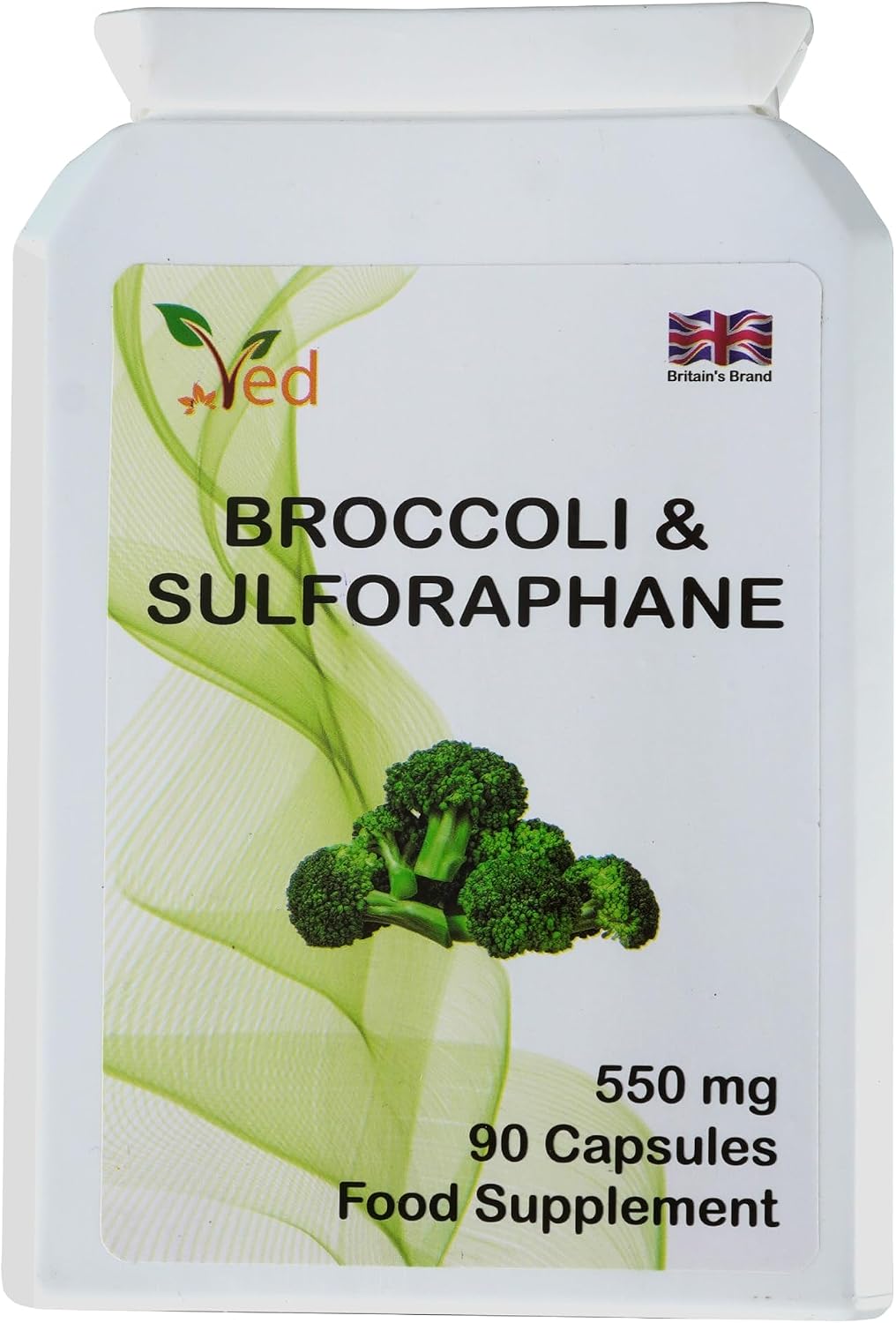 Ved Broccoli Sulforaphane, Broccoli Powder Rich in Vitamins and Minerals, 550 mg, 90 Capsules (45 Days Supply) - görsel 1