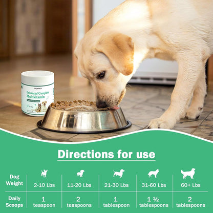 WOMRICH Dog Multivitamin Powder with Probiotics and Omega-3 (454 g / 1 lb)