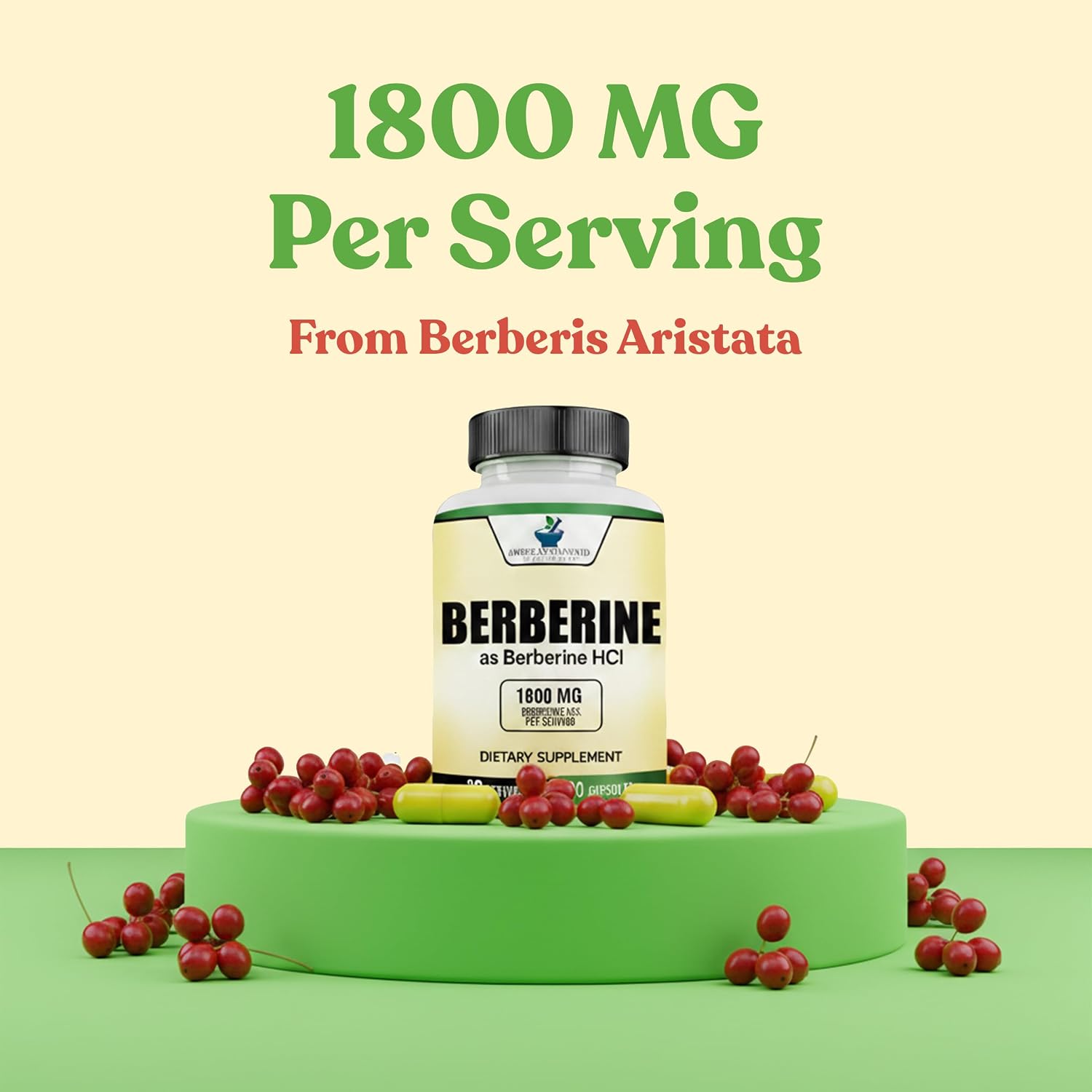 American Standard Supplements Berberine Capsules 1800mg Per Serving, 90 Vegetable Capsules - görsel 3