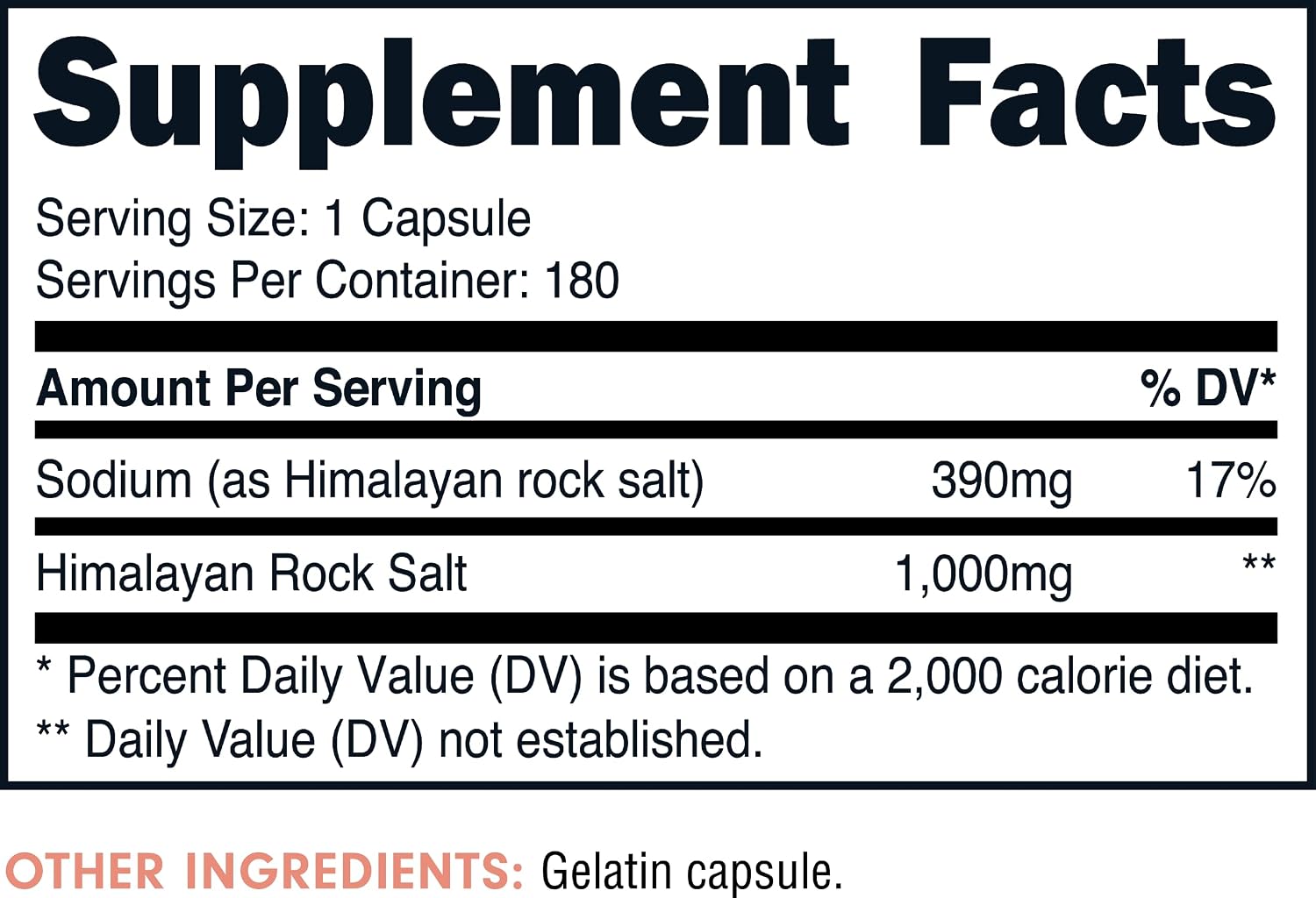 Bucked Up Himalayan Salt 1000mg Capsules, 180 Servings - görsel 2