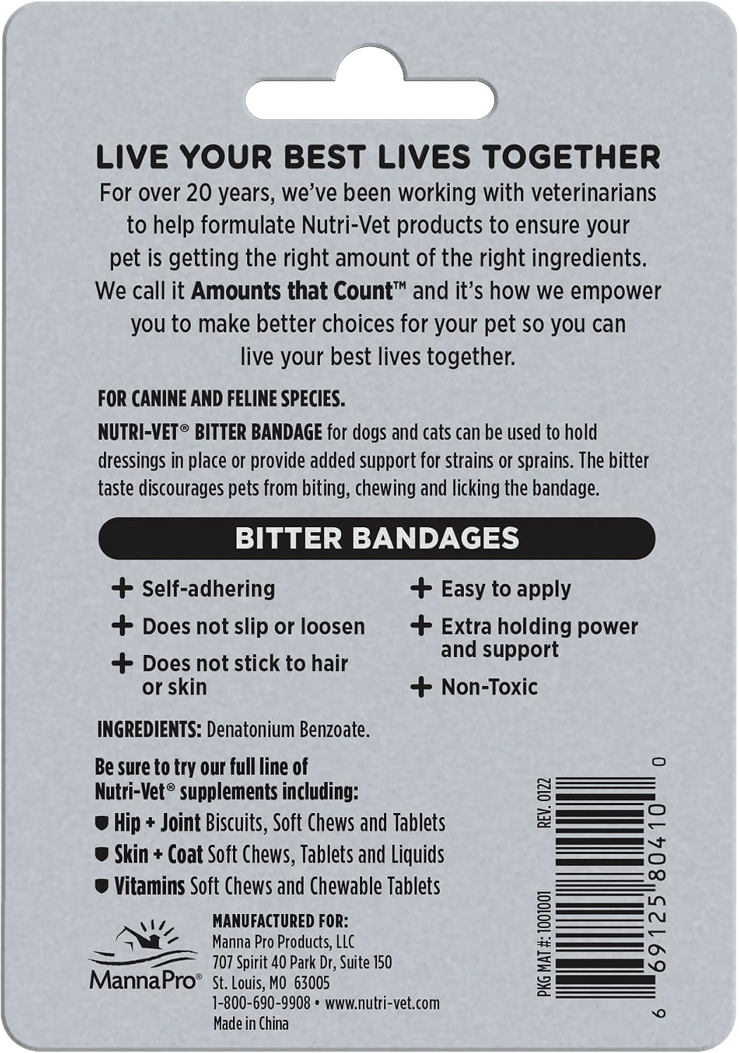 Nutri Vet Bitter Bandage, Self-Adhering Flexible Bandage, 5 cm (Package Varies) - görsel 6