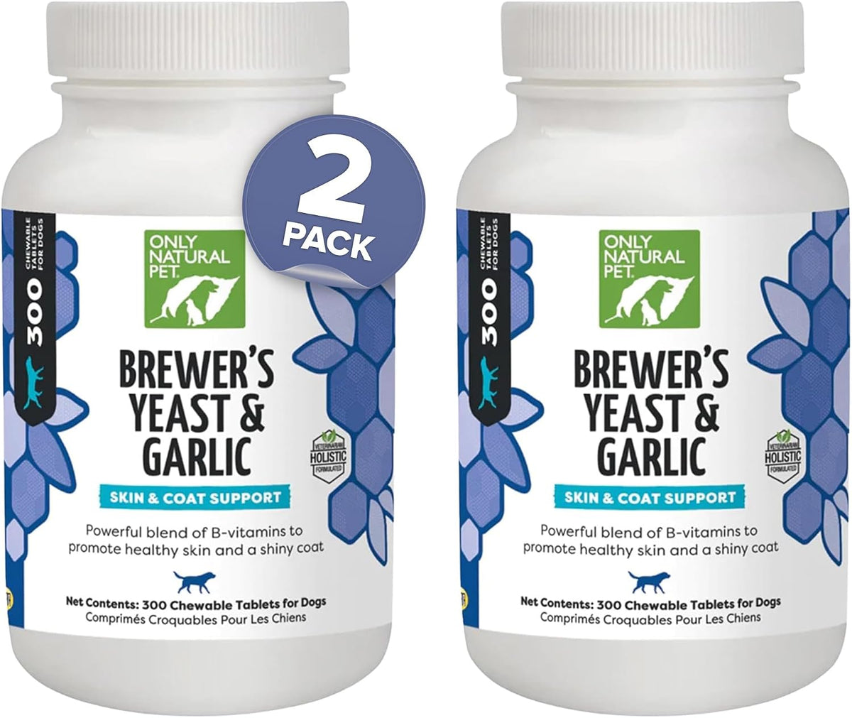 Only Natural Pet Brewer's Yeast & Garlic Chewables for Dogs - All-Natural Flea & Tick Prevention - Fortified with B Vitamins - 300 Chewable Tablets (3 Pack) - görsel 9