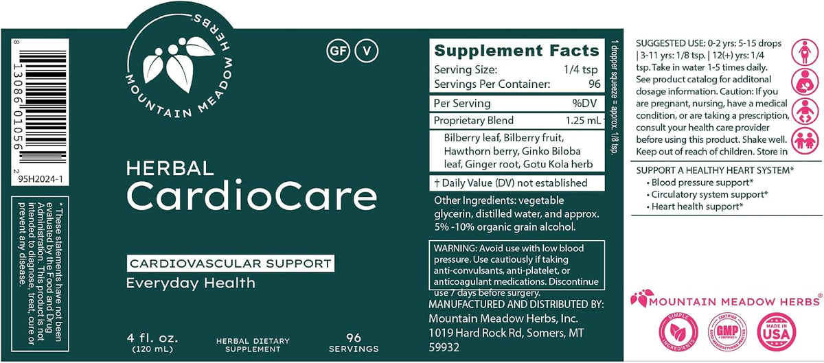 Mountain Meadow Herbs Herbal CardioCare - 120 ml - Cardiovascular Support - görsel 7