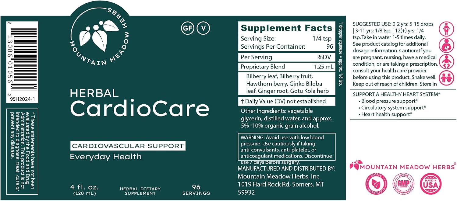 Mountain Meadow Herbs Herbal CardioCare - 120 ml - Cardiovascular Support - görsel 7