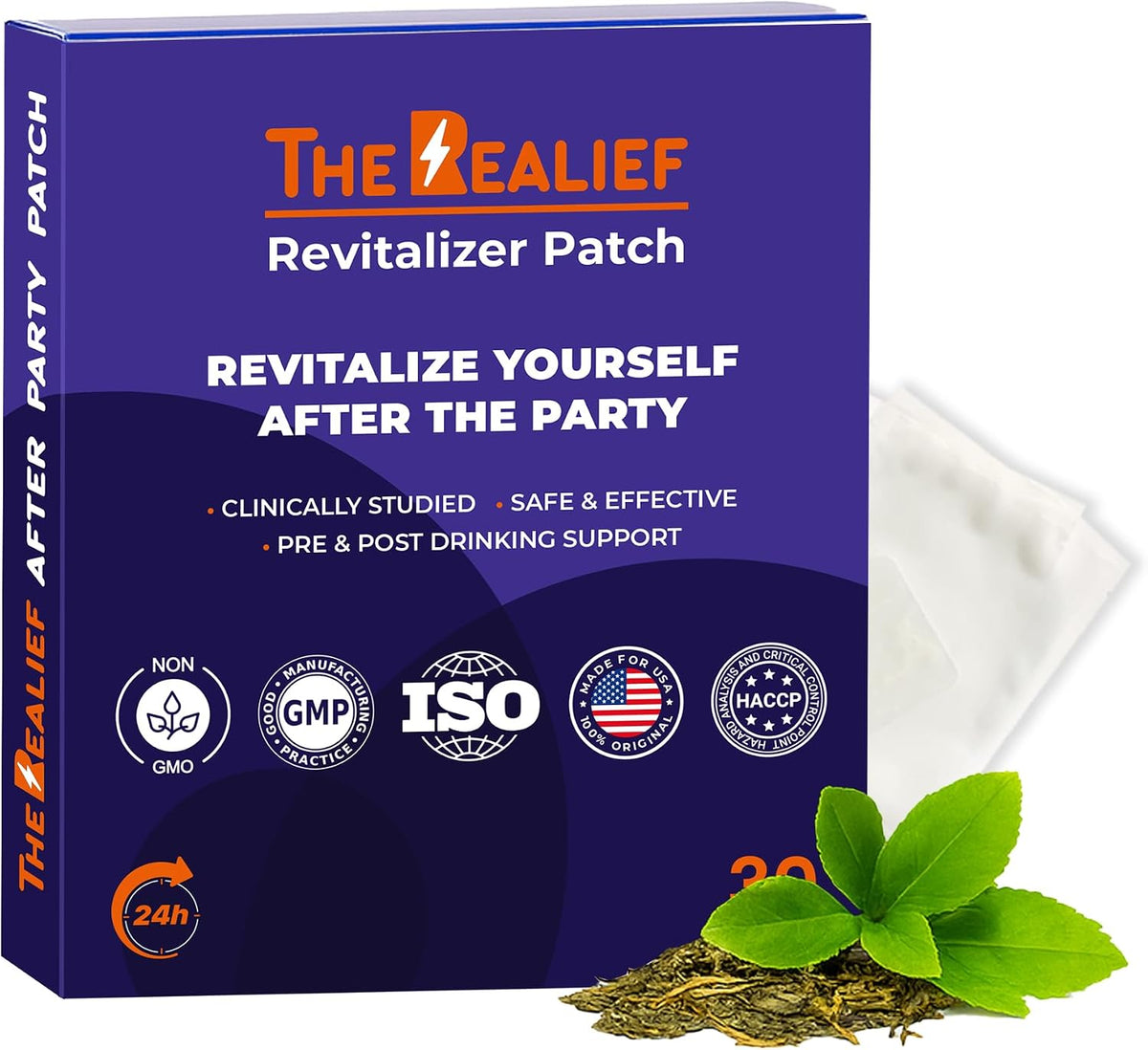 30 Pack Post-Party Recovery Patches with B12, Milk Thistle and Green Tea - görsel 1
