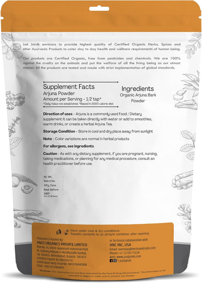 100% Organic Ashoka Bark Powder (Saraca Indica) - 227g (½ lb) - USDA Certified Organic, Biodegradable Resealable Pouch