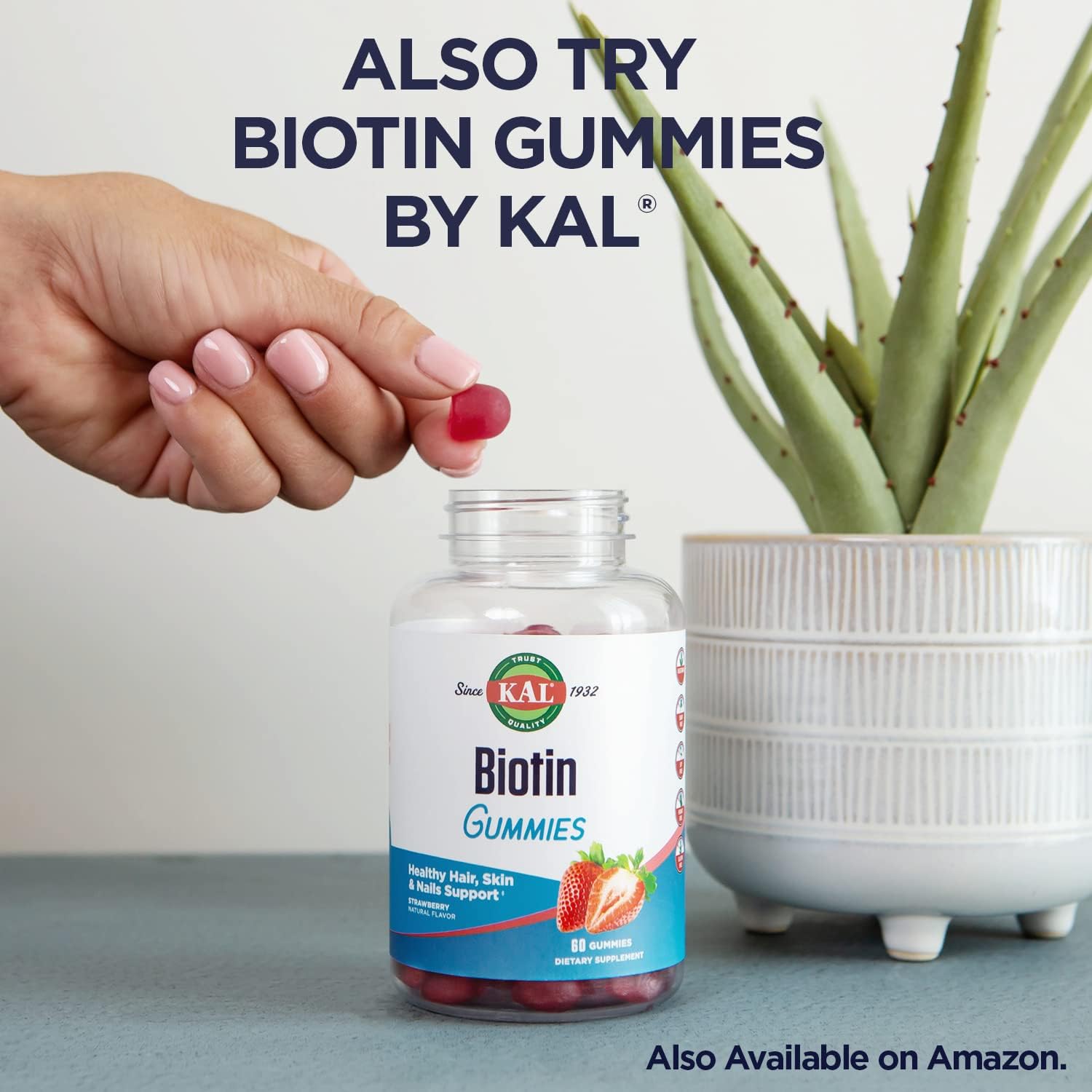 KAL 5000 mcg Biotin Tablets, Mixed Berry, 100 Tablets - görsel 6