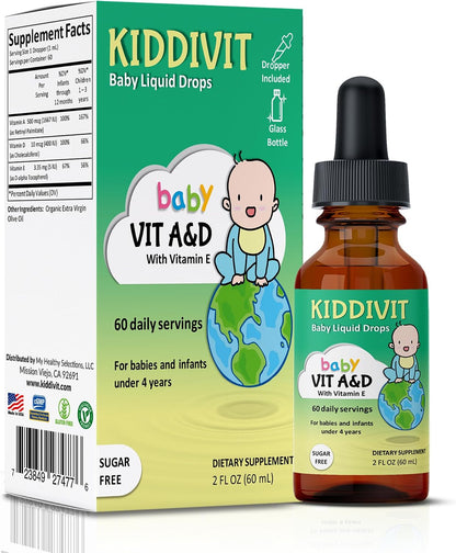 Kiddivit Baby Vitamin A & D Liquid Drops with Vitamin E