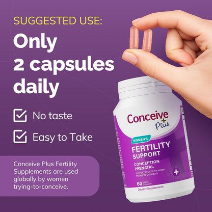 CONCEIVE PLUS Women's Fertility Support – Prenatal Multivitamin for Trying to Conceive – Conception Blend, Hormonal Support – 30 Days