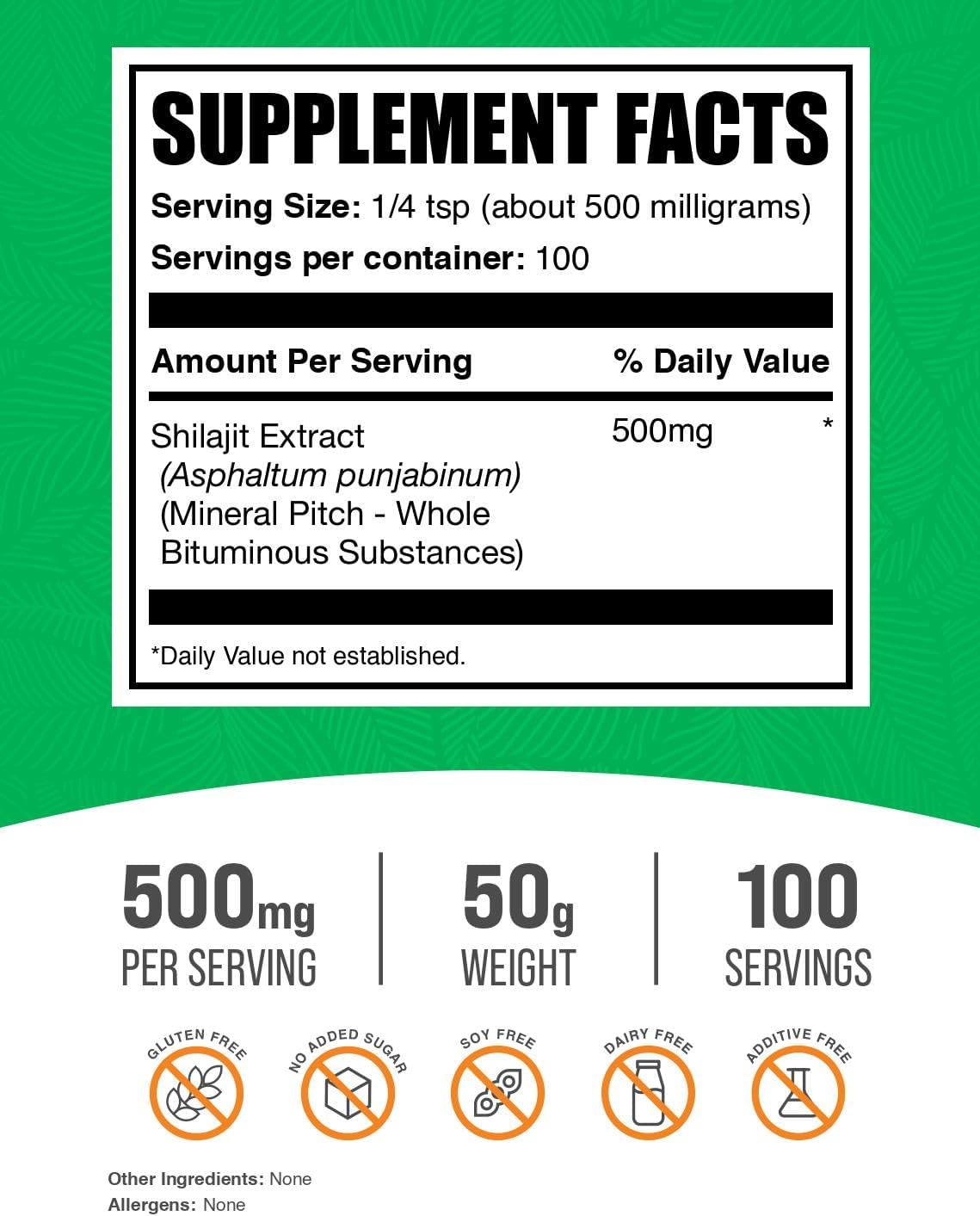 BulkSupplements.com Shilajit Extract Powder - Fulvic Acid Supplement - 500mg per Serving, 50g (Pack of 1) - görsel 2