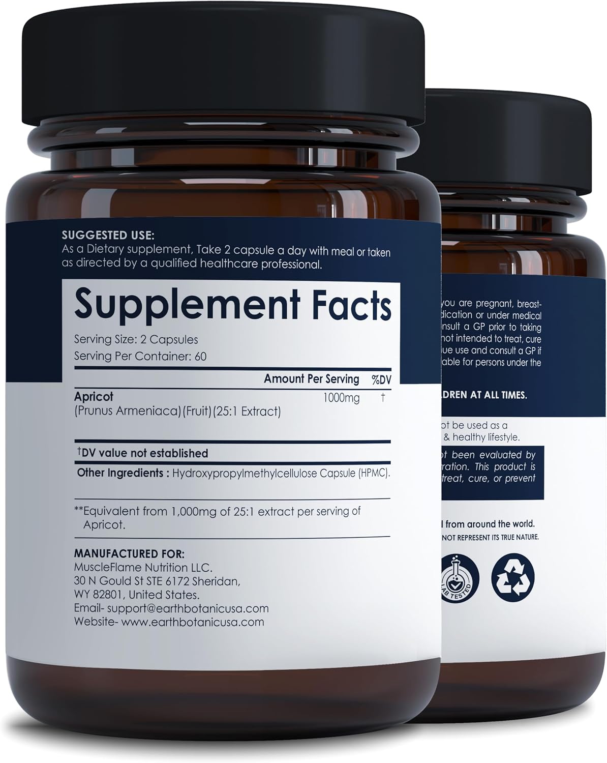 Apricot Extract, 1000 mg - 120 Veggie Capsules (Vegan, Non-GMO) Herbal Supplement - görsel 2