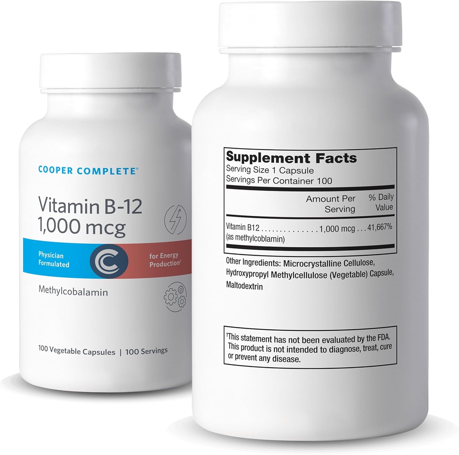 Cooper Complete Vitamin B12 1000 mcg, Methylcobalamin, 200 Capsules - görsel 2
