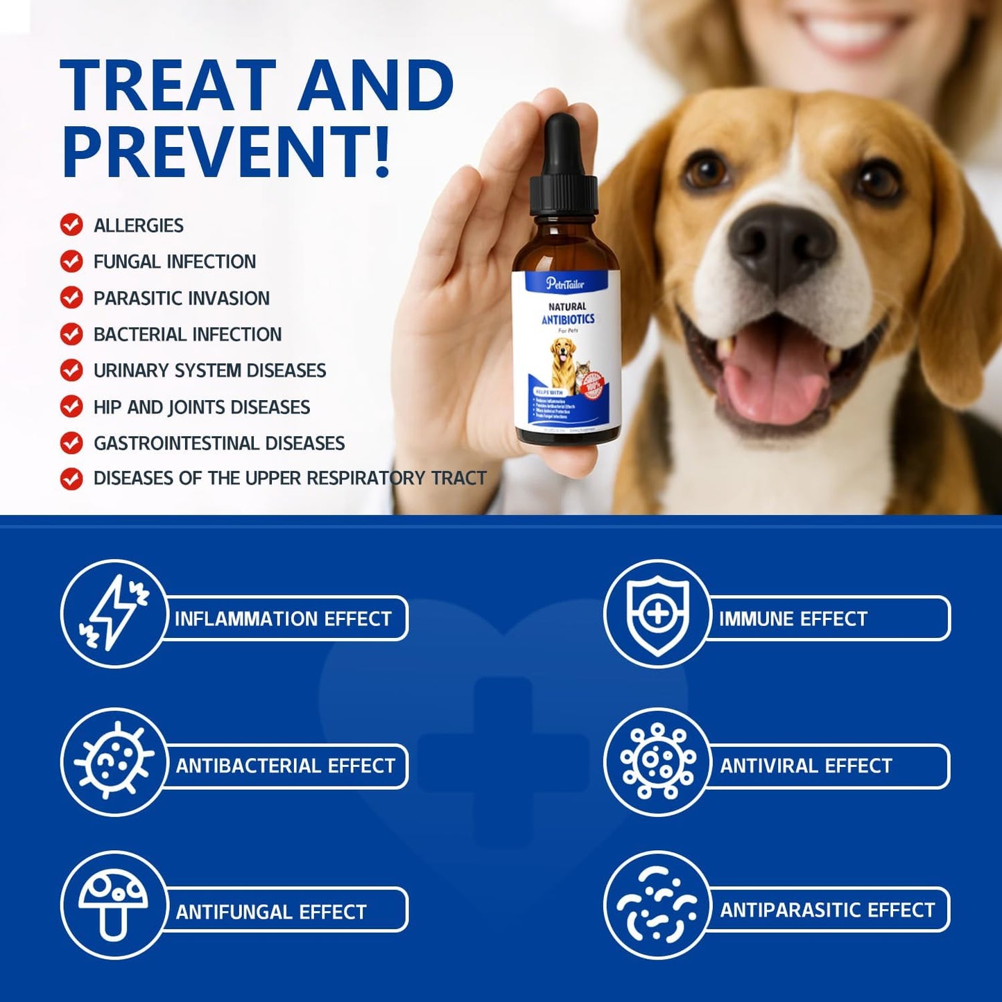 PetriTailor Natural Antibiotics for Dogs - Organic Herbal Supplement Liquid Drops - görsel 4