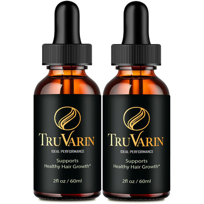 TruVarin Drops - Official Advanced Formula Supplement - Natural Liquid for Hair Growth and Scalp Health (2 Pack)