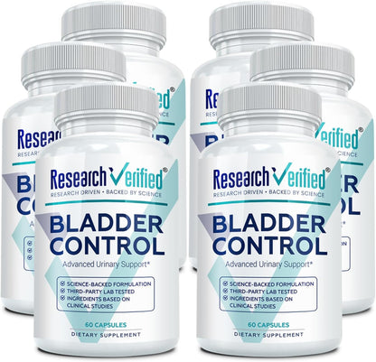 Research Verified Bladder Control - Leakage and Urgency - Pumpkin Seed, Soya Isoflavones, Thiamine - 60 Vegan Capsules