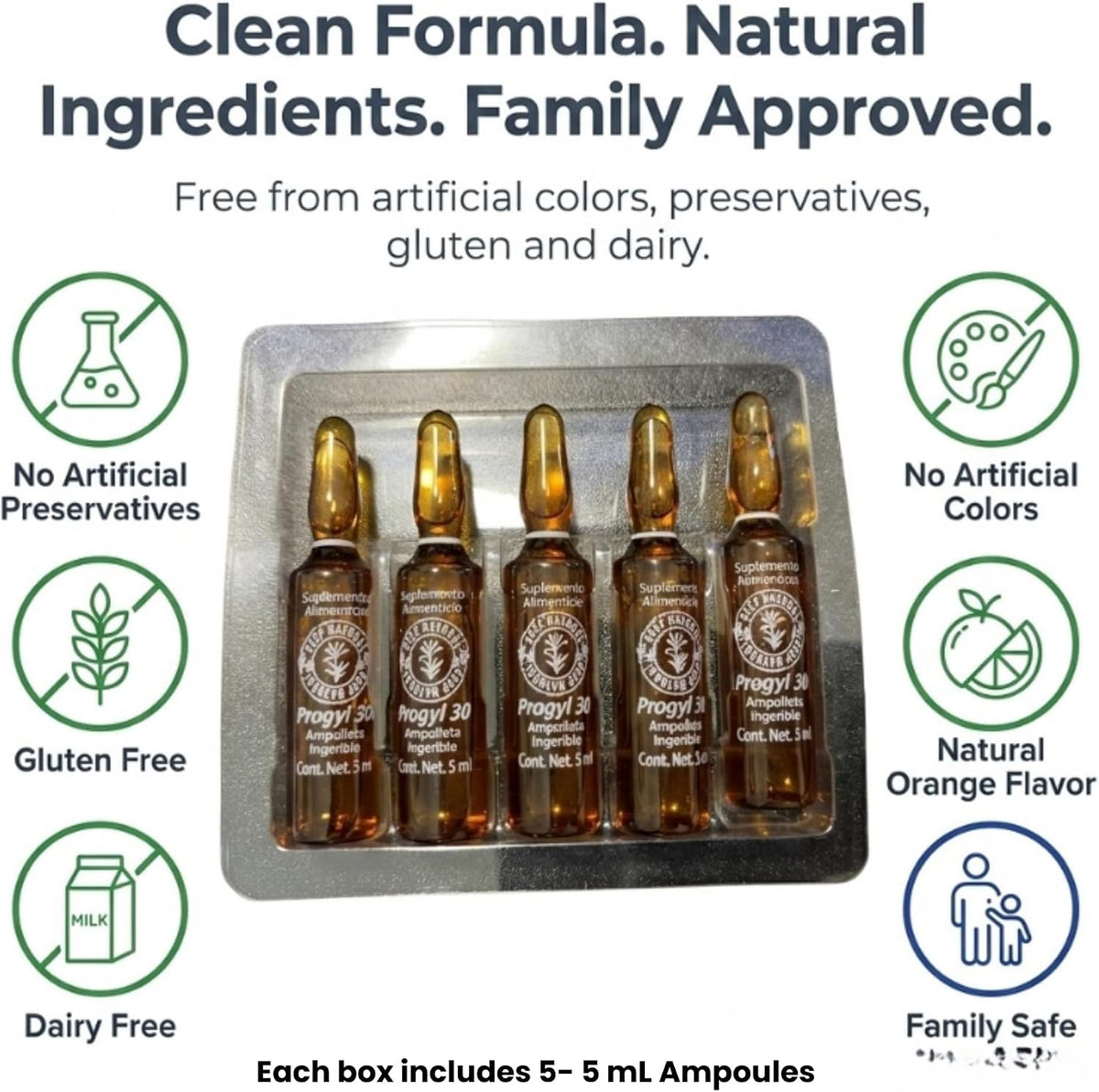 Aderogyl Oral Liquid Vitamins with A, C, D, E, Zinc, Propolis, Honey & Botanical Extracts - Immune Support - 5 Ampoules - görsel 6