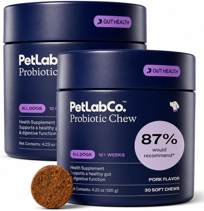 PetLab Co. Probiotics for Dogs – Pork Flavour – 30 Soft Chews (Value 2-Pack)