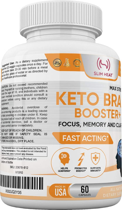 Keto Brain Booster - Natural Brain Supplement for Focus, Memory and Energy