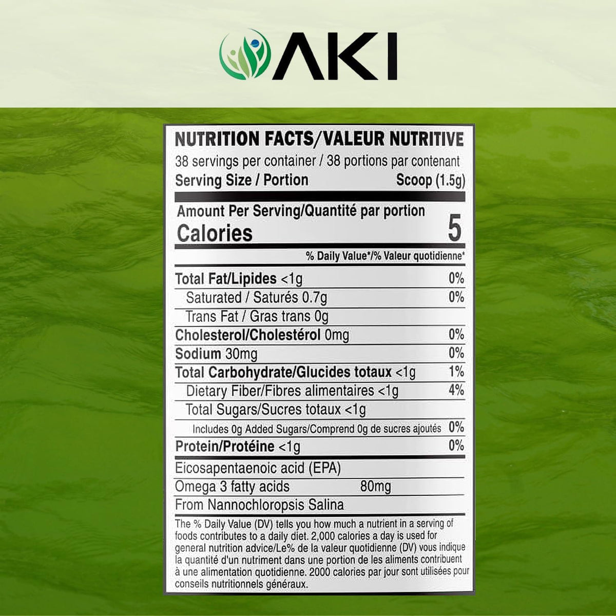 AKI Marine Phytoplankton Powder - Raw Omega-3 EPA from Microalgae, Vegan & Non-GMO (2 oz) - görsel 2