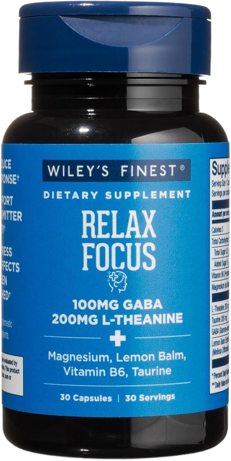 Wiley's Finest Relax Focus - Daily Supplement for Stress Support - 30 Capsules - görsel 1