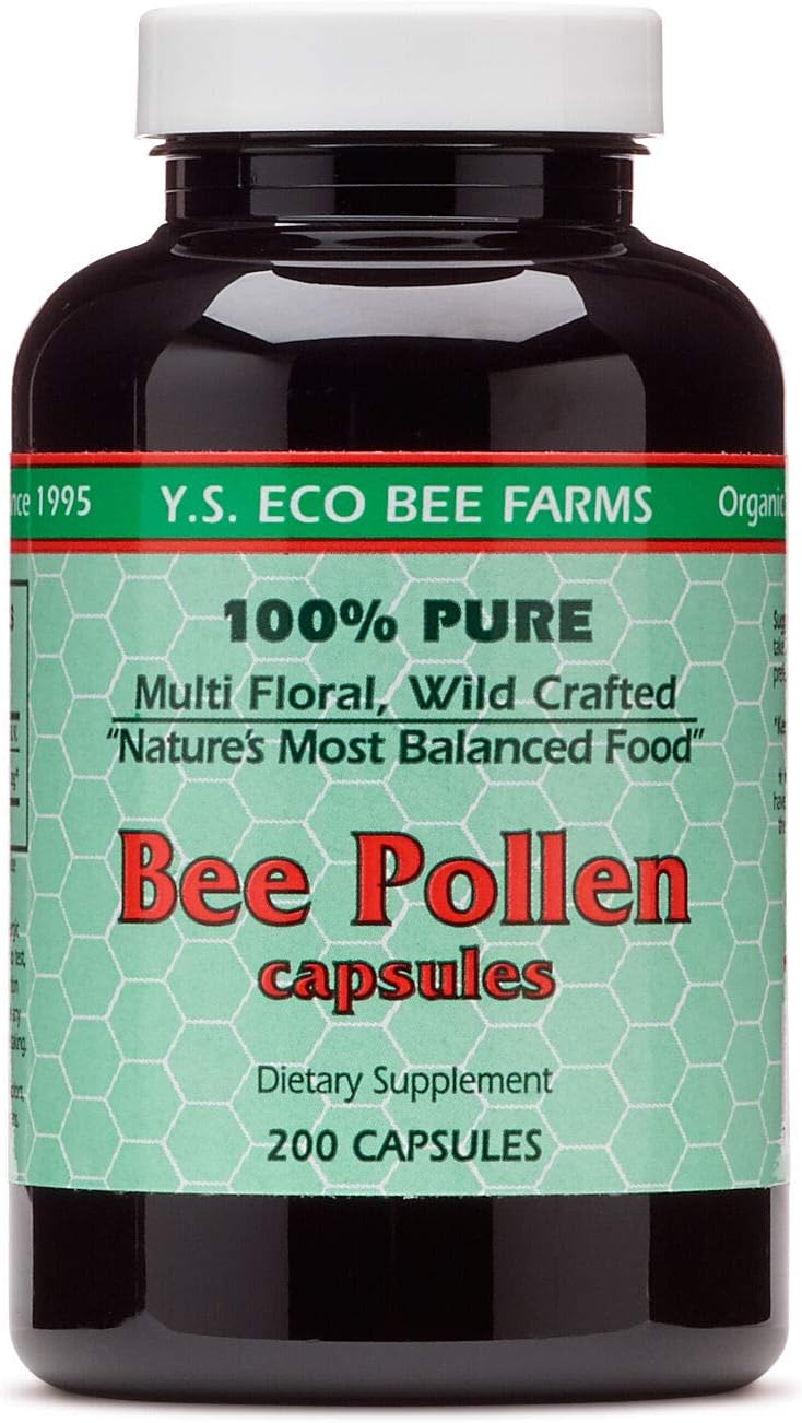 YS Organic Bee Pollen 550 mg, 200 Capsules - görsel 1