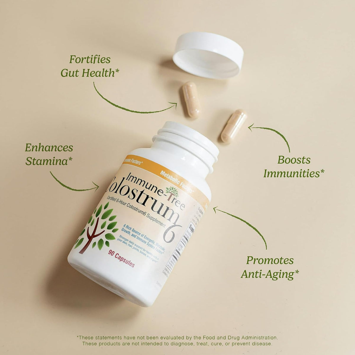 Immune-Tree 100% Pure Bovine Colostrum (Grass-Fed) | High IgG | 90 Capsules - görsel 7