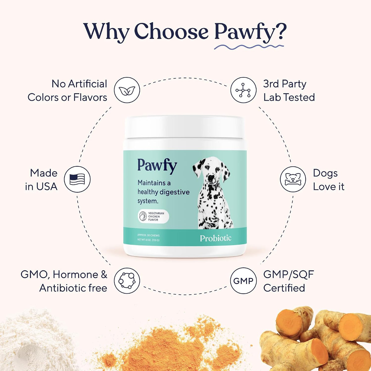 Pawfy Probiotics for Dogs - Chicken Flavour - 30 Chews - görsel 6