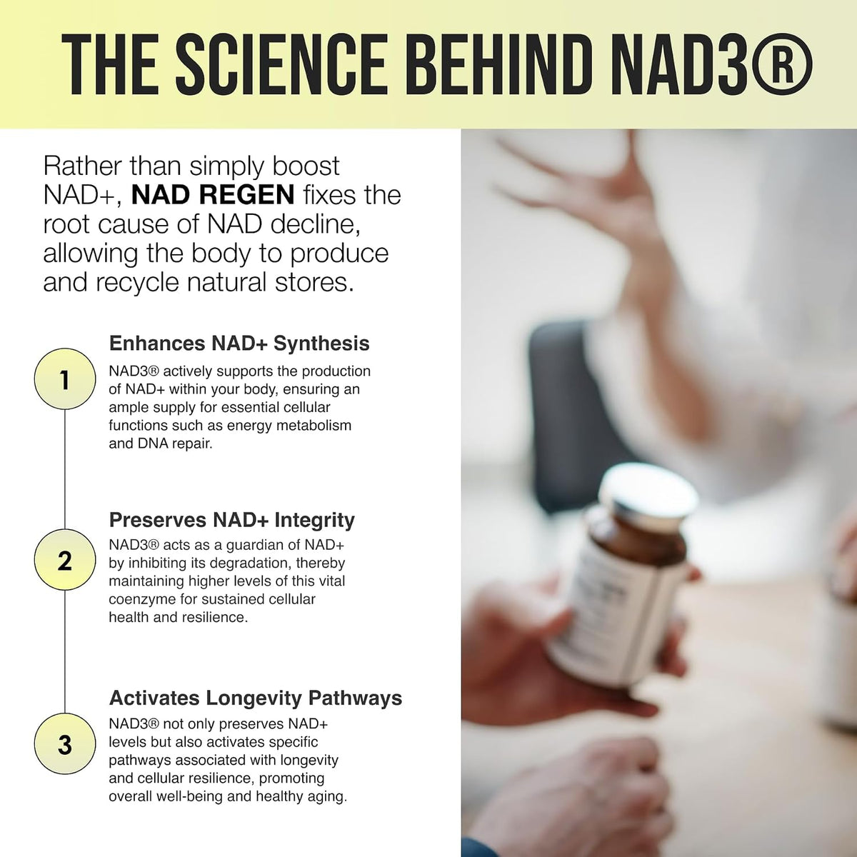 BIOSTACK NAD Regen - NAD+ Supplement with Spermidine, Resveratrol & Niacinamide - 30 Day Supply - görsel 6
