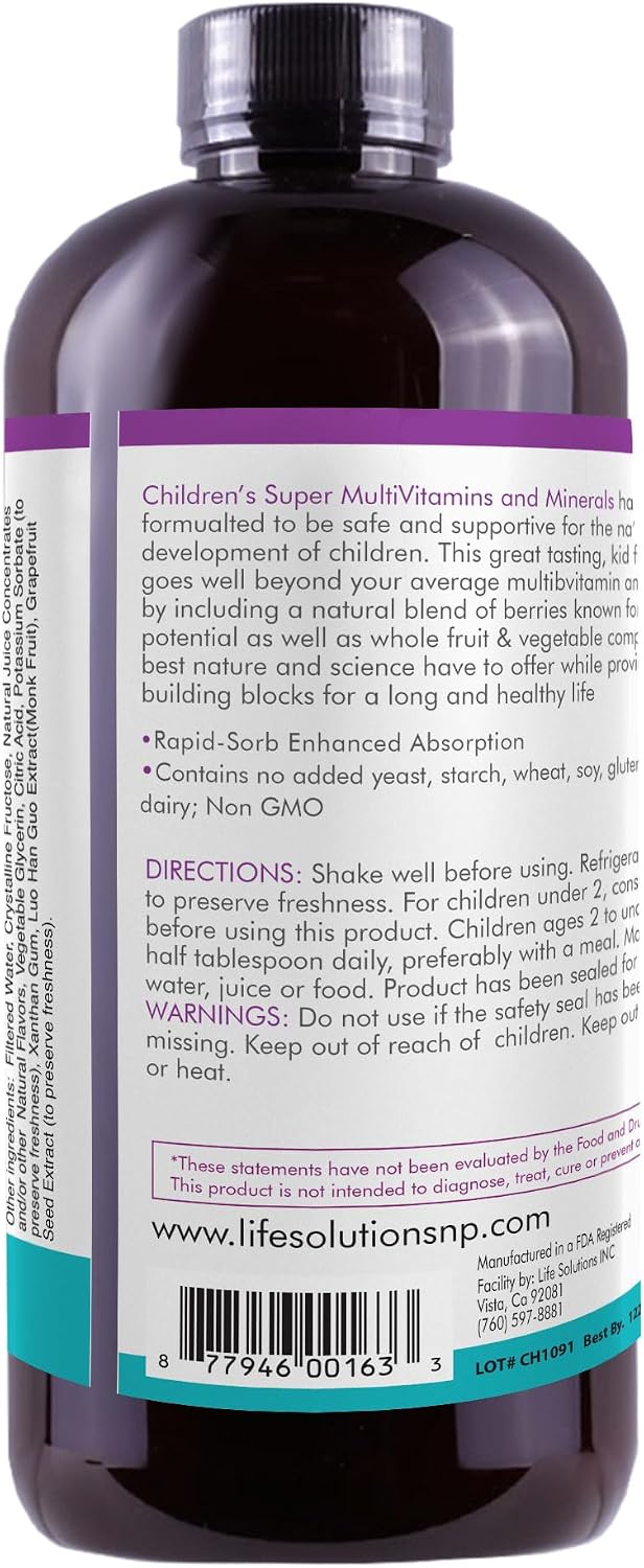 Children's Super Multivitamins and Minerals - Liquid Food Supplement, 946 ml - görsel 4