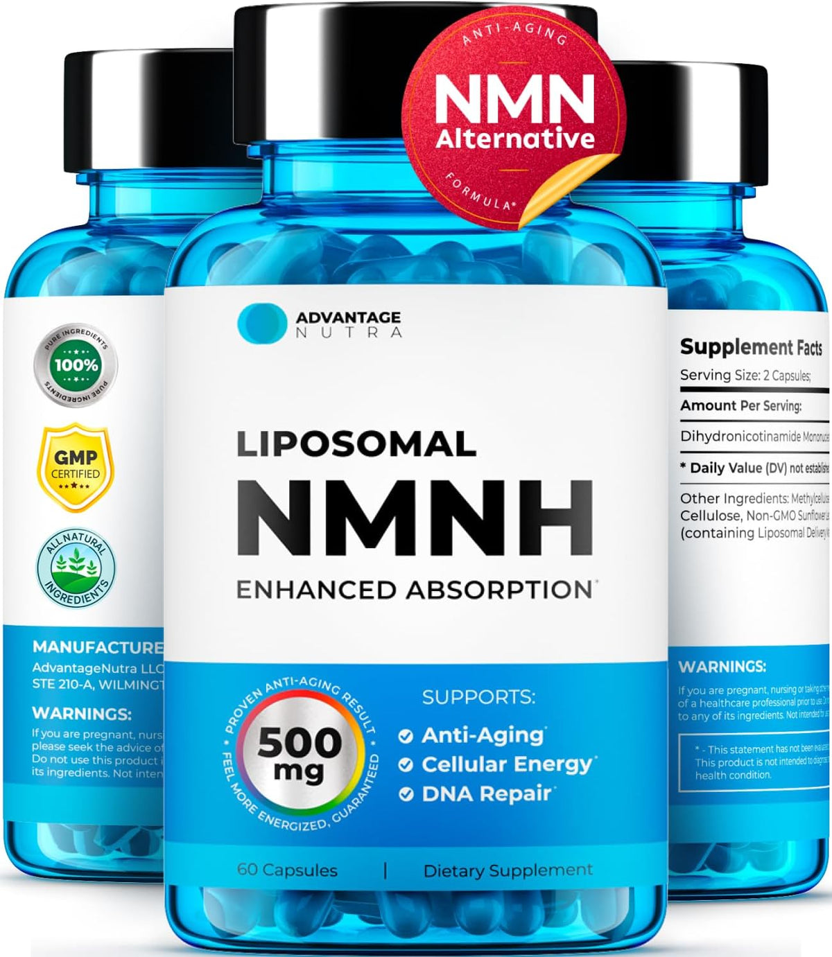 Liposomal NMNH 500 mg – NAD+ Supplement for Energy, Focus & Anti-Ageing - görsel 10