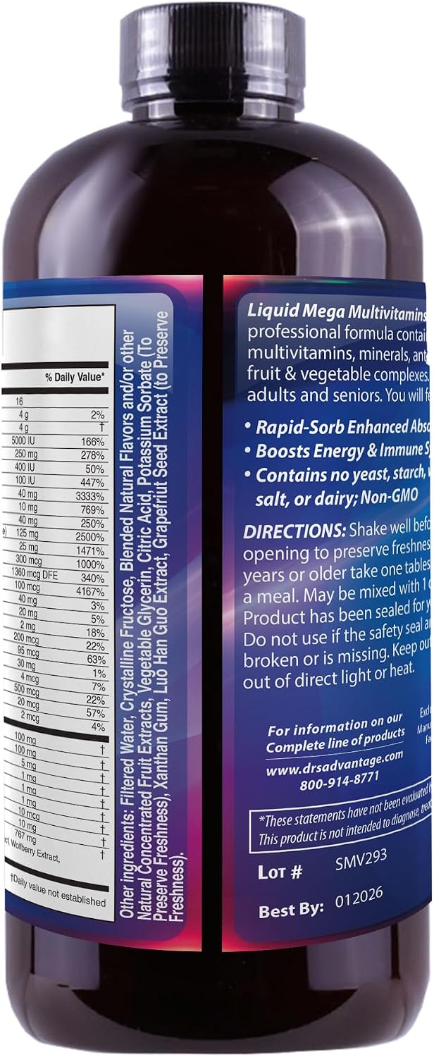 Liquid Mega MultiVitamins & Minerals - 473 ml - görsel 4
