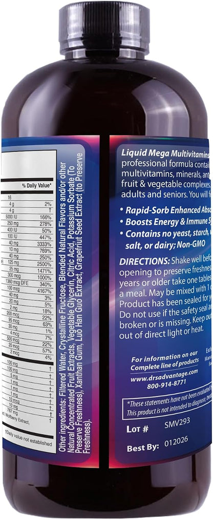 Liquid Mega MultiVitamins & Minerals - 473 ml